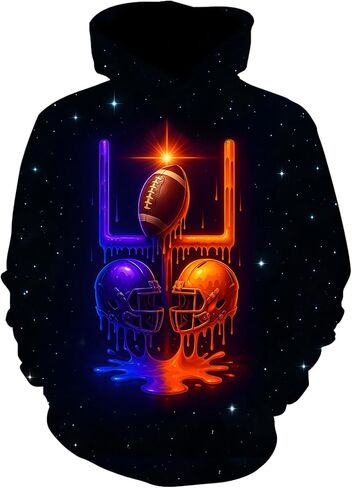 Sports Drip Neon Kids Youth Hoodie Pullover Sweatshirt Gift for Boys Girls Teens School Game Day Everyday Wear in Saudi Arabia