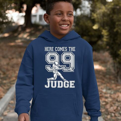 Here Comes The Judge 99 NY Baseball Youth-Sized Hoodie, Soft Fleece, Graphic Design in Saudi Arabia