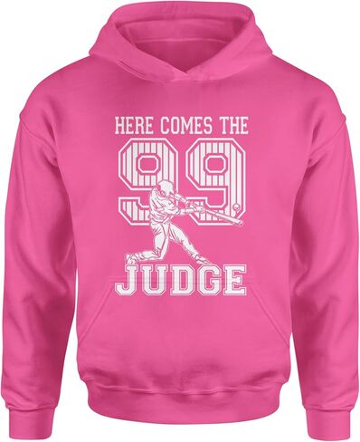 Here Comes The Judge 99 NY Baseball Youth-Sized Hoodie, Soft Fleece, Graphic Design in Saudi Arabia
