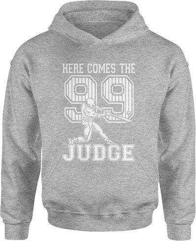 Here Comes The Judge 99 NY Baseball Youth-Sized Hoodie, Soft Fleece, Graphic Design in Saudi Arabia