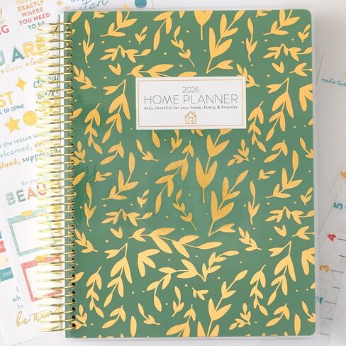 مخطط المنزل 2025 (الأزهار) | العمل من مخطط المنزل مع ملصقات | قائمة المراجعة اليومية | ورقة عمل ميزانية شهرية | تخطيط تقويم شهري | قائمة مراجعة العطلات | ملزمة الملف | غطاء بولي مغلفة in Kuwait