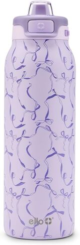 زجاجة مياه من الفولاذ المقاوم للصدأ من Ello Pop & fill مع تقنية التعبئة السريعة، معدن معزول بالتفريغ بجدار مزدوج، غطاء قفل مانع للتسرب، رشفة وشغ، خالية من مادة BPA، هدية العيد لها، 22oz، 32oz in Kuwait