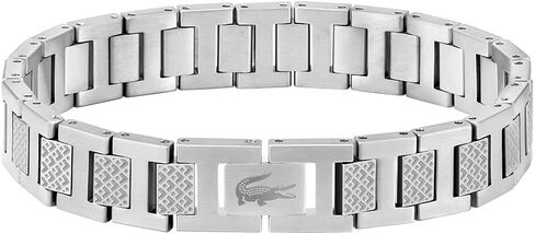 Lacoste Metropole Bracelet – Unisex H-Link with Crocodile Clasp – Adjustable Polished Finish Accessory in Kuwait