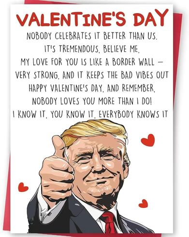 Happy Trump Valentines Day Gifts for Him Her, Funny Valentines Day Card for Boyfriend Girlfriend, Romantic Valentine's Day Card Gifts for Men Women, Love Card in Kuwait