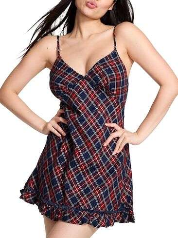 Victoria's Secret Women's PINK Flannel Sleep Slip Dress, Sleepwear for Women in Saudi Arabia