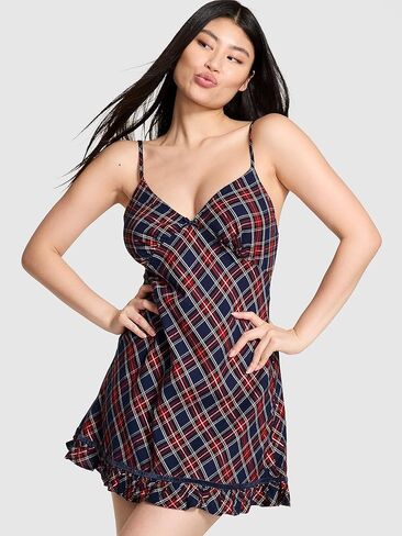 Victoria's Secret Women's PINK Flannel Sleep Slip Dress, Sleepwear for Women in Saudi Arabia