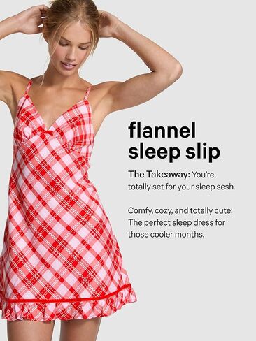 Victoria's Secret Women's PINK Flannel Sleep Slip Dress, Sleepwear for Women in Saudi Arabia
