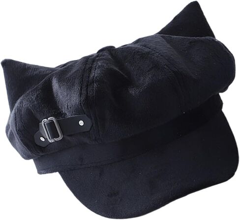 Dark Berets Cabbie Hat Buckle Painter Berets Baker Boy for Street Strolling Dark Fashion Props Cats Ear in Saudi Arabia