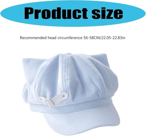 Dark Berets Cabbie Hat Buckle Painter Berets Baker Boy for Street Strolling Dark Fashion Props Cats Ear in Saudi Arabia