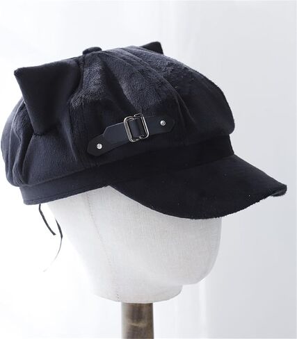 Dark Berets Cabbie Hat Buckle Painter Berets Baker Boy for Street Strolling Dark Fashion Props Cats Ear in Saudi Arabia