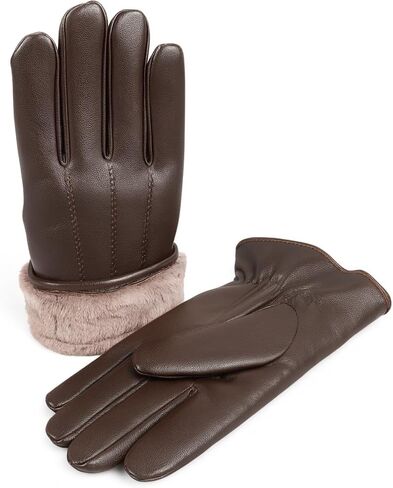 Men's Shearling Lined Leather Gloves – Premium Sheepskin Warm Cold Weather Gloves in Saudi Arabia