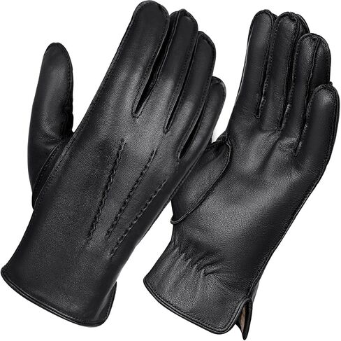 FIORETTO Men’s Chrome-Free Leather Gloves Winter – Touchscreen Driving Gloves with Warm Wool Lining M24001 in Kuwait