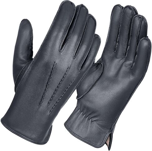 FIORETTO Men’s Chrome-Free Leather Gloves Winter – Touchscreen Driving Gloves with Warm Wool Lining M24001 in Kuwait