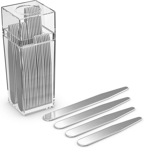 40 Metal Collar Stays For Men'S Dress Shirts - 4 Sizes in Inches (2.2", 2.5", 2.7", & 3") 10 Pieces Per Length For a Custom Fit And Crisp Look In a Handy Clear Plastic Box in Saudi Arabia