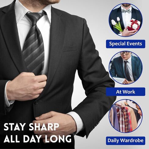 40 Metal Collar Stays For Men'S Dress Shirts - 4 Sizes in Inches (2.2", 2.5", 2.7", & 3") 10 Pieces Per Length For a Custom Fit And Crisp Look In a Handy Clear Plastic Box in Saudi Arabia