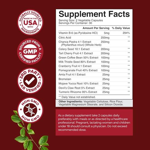 Bundle of Green Coffee Bean Extract for Uric Acid Cleanse & Detox with Turmeric, Tart Cherry & Celery Seed and Digestive Enzymes with Ox Bile with Trypsin Papain Bromelain Enzyme for Pancrease Cleanse in Saudi Arabia