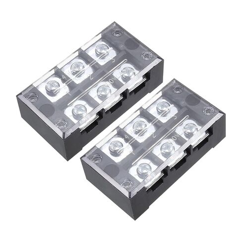 3 Positions Dual Rows 600V 45A Terminal Strip Blocks Barrier Screws (with Cover), [for Wires Connecting, Electronic Circuits] - 3 Pack/Black/TB-4503L in Saudi Arabia