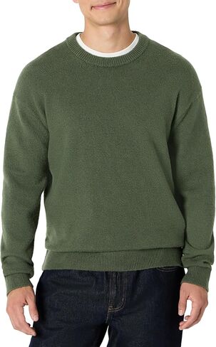 Amazon Essentials (Demi's Pick) Men's Relaxed-Fit Cotton Blend Textured Crewneck Pullover Sweater in Saudi Arabia