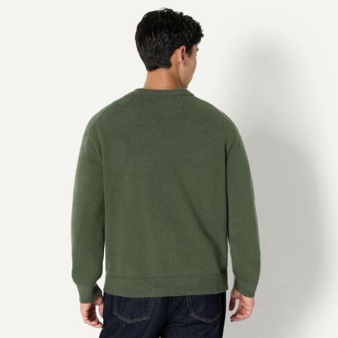 Amazon Essentials (Demi's Pick) Men's Relaxed-Fit Cotton Blend Textured Crewneck Pullover Sweater in Saudi Arabia