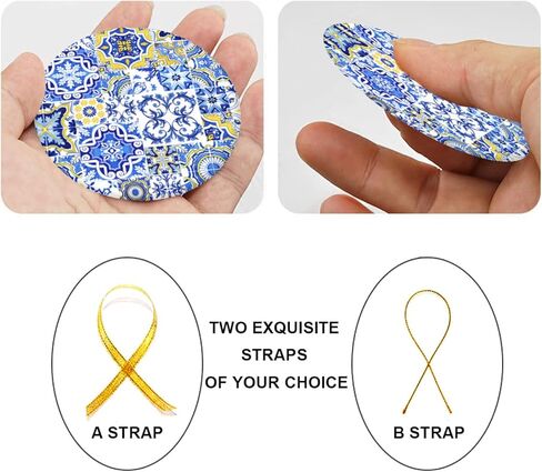 Blue and Yellow Tile, Portugal Tile Christmas Ornament Ceramic Circle 3 inch in Saudi Arabia