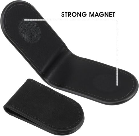 Slim Magnetic Money Clip Leather Business Card Holder Money Clip Wallet Pocket Cash Wallet for Men Black Christmas in Saudi Arabia