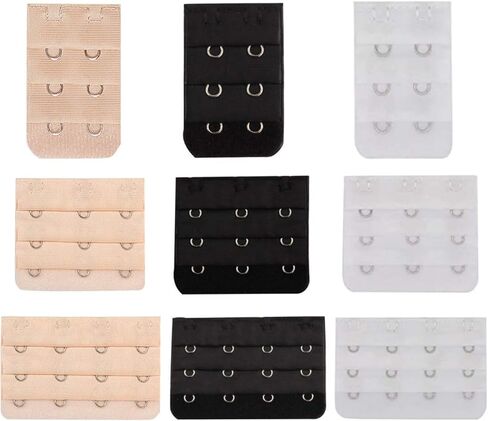 Bra Extender Set, 2 and 3-Hook 4-HooK, Soft Elastic Band in Beige, Black, White, Skin-Friendly Stretchy Fabric. in Saudi Arabia