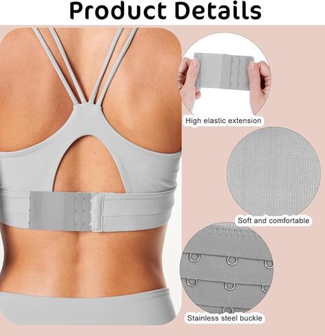 8Pcs Bra Extenders 3 Hooks, 3 Prong Bra Extender Adjustable Bras Extenders for Women, Elastic Soft Stretchy Bras Band Extension, Three Hook & Rows in Saudi Arabia