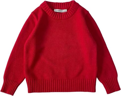 Boys Girls Pullover Sweaters Knit Cotton Winter Crew Neck Kids Long Sleeve Tops 2T-7Y in Saudi Arabia