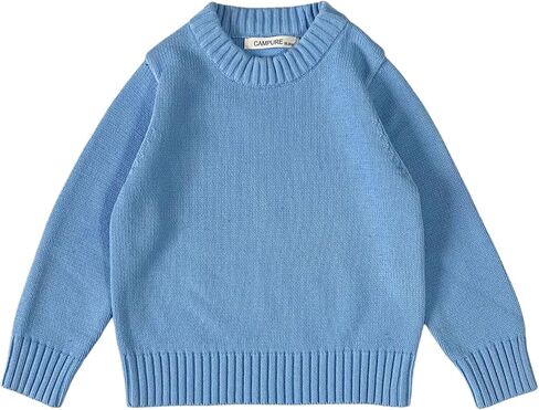 Boys Girls Pullover Sweaters Knit Cotton Winter Crew Neck Kids Long Sleeve Tops 2T-7Y in Saudi Arabia