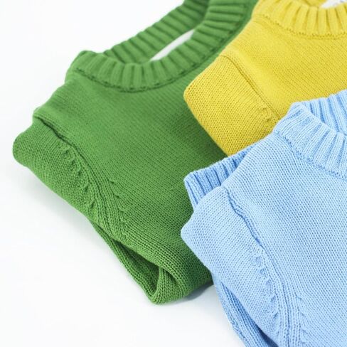 Boys Girls Pullover Sweaters Knit Cotton Winter Crew Neck Kids Long Sleeve Tops 2T-7Y in Saudi Arabia