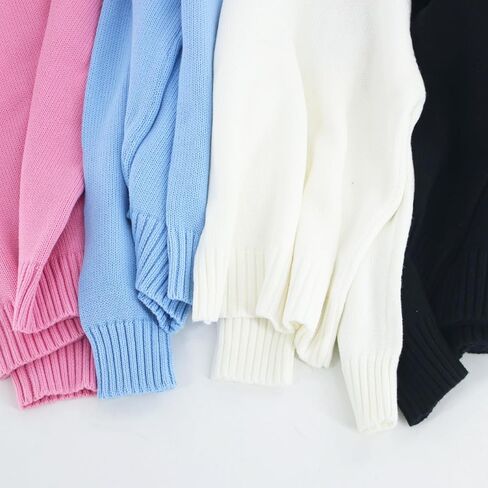 Boys Girls Pullover Sweaters Knit Cotton Winter Crew Neck Kids Long Sleeve Tops 2T-7Y in Saudi Arabia