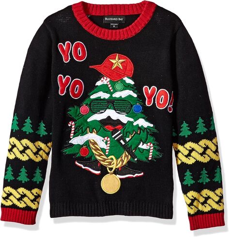 Blizzard Bay Big Boys Big Boys' Santa Yo Yo Yo Xmas Tree, Black Combo, 14/16 L in Saudi Arabia