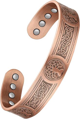 Copper Bracelet for Men, Mens Magnetic Bracelets with 3,800 Gauss Strong Neodymium Magnets in Saudi Arabia