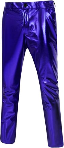 Mens Disco Pants 70s Retro Night Club Shiny Straight Leg Pants in Saudi Arabia