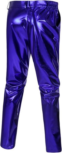 Mens Disco Pants 70s Retro Night Club Shiny Straight Leg Pants in Saudi Arabia