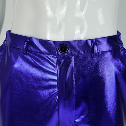 Mens Disco Pants 70s Retro Night Club Shiny Straight Leg Pants in Saudi Arabia