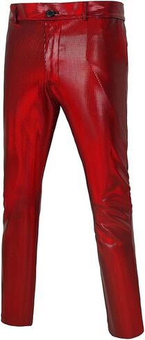 Mens Disco Pants 70s Retro Night Club Shiny Straight Leg Pants in Saudi Arabia