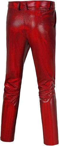 Mens Disco Pants 70s Retro Night Club Shiny Straight Leg Pants in Saudi Arabia