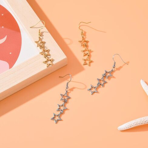Star Y2K Earrings for Stainless Steel Drop & Dangle Silver Y2k Earring in Saudi Arabia