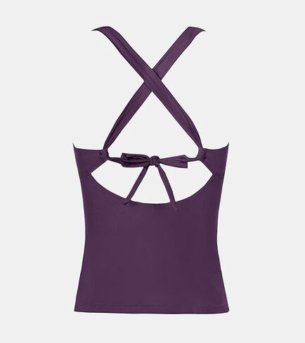 CUPSHE Women's Tankini Top Deep V Neck Swimsuit Crisscross Adjustable Straps Swimwear Top Only Ruched Bathing Suit in Saudi Arabia