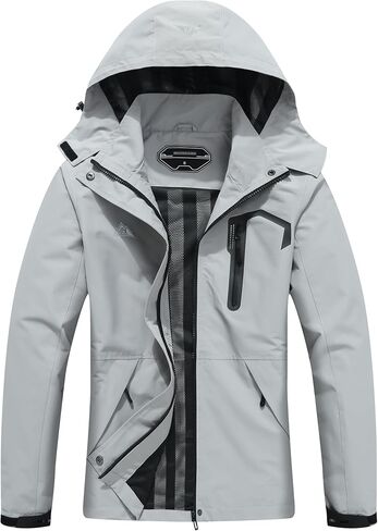 Women's Waterproof Lightweight Raincoat Windproof Windbreaker with Detachable Hood Breathable Outdoor Rain Jacket for Hiking in Saudi Arabia