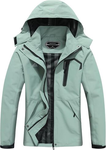 Women's Waterproof Lightweight Raincoat Windproof Windbreaker with Detachable Hood Breathable Outdoor Rain Jacket for Hiking in Saudi Arabia