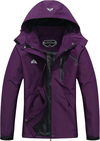Women's Waterproof Lightweight Raincoat Windproof Windbreaker with Detachable Hood Breathable Outdoor Rain Jacket for Hiking in Saudi Arabia