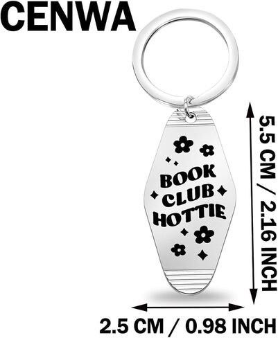CENWA Book Club Hottie Keychain Book Worm Motel Keychain مضحك اكسسوارات السيارات in Saudi Arabia