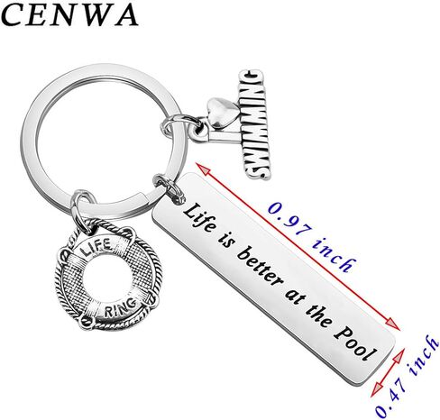 CENWA Swimming Lover Gift Life is Better at The Pool Swimming Keychain Swim Team Gift Swim Jewelry for Swimmers in Saudi Arabia