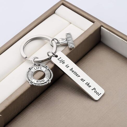 CENWA Swimming Lover Gift Life is Better at The Pool Swimming Keychain Swim Team Gift Swim Jewelry for Swimmers in Saudi Arabia