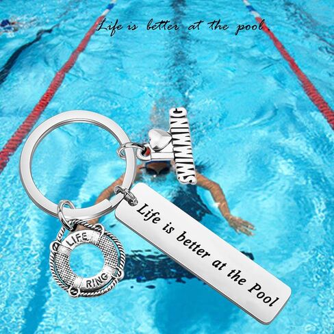 CENWA Swimming Lover Gift Life is Better at The Pool Swimming Keychain Swim Team Gift Swim Jewelry for Swimmers in Saudi Arabia
