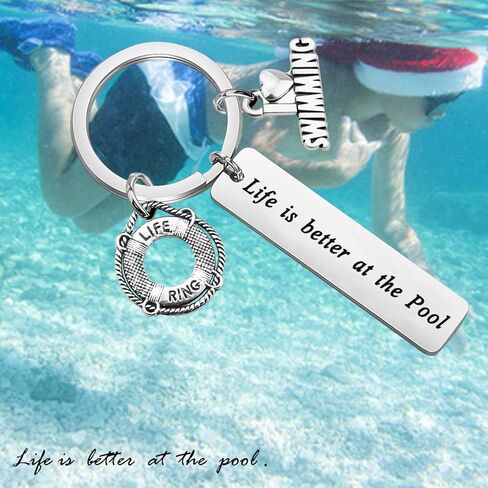 CENWA Swimming Lover Gift Life is Better at The Pool Swimming Keychain Swim Team Gift Swim Jewelry for Swimmers in Saudi Arabia