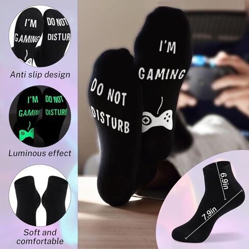 Gamer Gifts for Teenage Boys Men, Gaming Accessories for Room, for Gamers, Game Room Decor, Gaming Pillow Case and Gaming Socks for Teen Boys Men Son Husband Boyfriend (black-2pocket 1) in Saudi Arabia