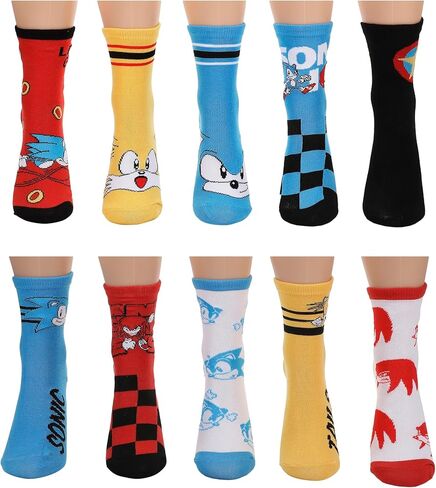 Bioworld Sonic The Hedgehog Tails and Knuckles Characters مجموعة من 10 جوارب كاجوال للطاقم in Saudi Arabia